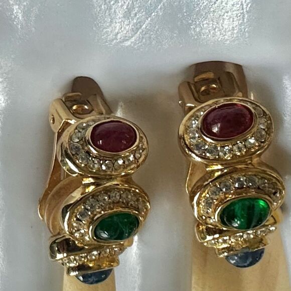 Vintage Christian Dior “Jewels of India” Clip-On Earrings - Picture 5 of 9